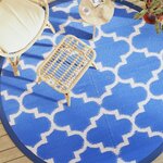 vidaXL Tapis d'extérieur bleu Ø200 cm PP