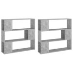 vidaXL Bibliothèque/Séparateur de pièce Gris béton 100x24x188 cm