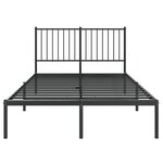 vidaXL Cadre de lit métal sans matelas avec tête de lit noir 120x200cm