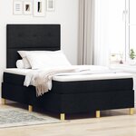 vidaXL Lit à ressorts avec matelas noir 120x200 cm en tissu