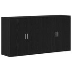 vidaXL Sideboards 2 Pièces Noir Chêne 79x38x80 cm Bois d'ingénierie