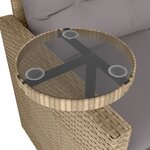 vidaXL Salon de jardin avec coussins 3 Pièces beige résine tressée