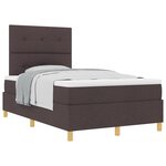 vidaXL Lit avec sommier et matelas marron foncé petit double en tissu