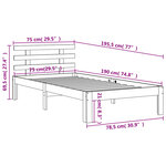 vidaXL Cadre de lit sans matelas cire marron 75x190 cm bois pin massif