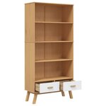 vidaXL Bibliothèque à 4 niveaux OLDEN blanc marron bois de pin massif