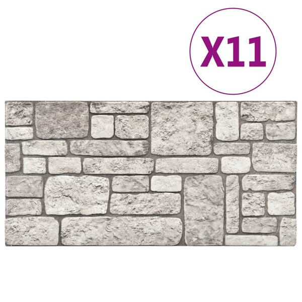 Vidaxl panneaux muraux 3d avec design de brique gris 11 pcs eps