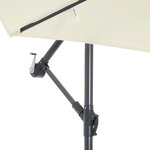 Parasol déporté octogonal inclinable rabattable diamètre 3 m parasol de jardin avec pied en croix crème