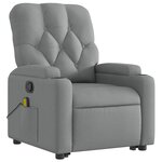vidaXL Fauteuil de massage inclinable Gris clair Tissu