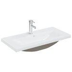 vidaXL Armoire d'évier avec lavabo intégré Blanc Aggloméré