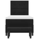 vidaXL Lit à ressort avec matelas et banc noir 90x190 cm Tissu