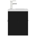 vidaXL Armoire d'évier avec lavabo intégré noir bois d'ingénierie