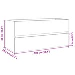 vidaXL Armoire de lavabo de salle de bain chêne sonoma 100x38 5x45 cm
