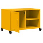 vidaXL Meuble TV jaune moutarde 68x39x43 5 cm acier laminé à froid