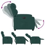 vidaXL Fauteuil inclinable électrique Vert foncé Tissu