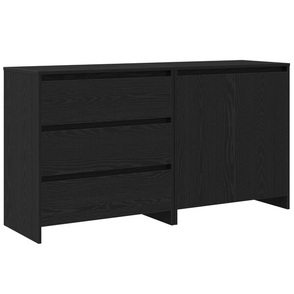 vidaXL 2-Pièces Meubles de Rangement en Chêne Noir en Bois d'Ingénierie