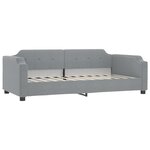 vidaXL Lit de jour avec gigogne et matelas gris clair 100x200 cm tissu