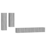 vidaXL Ensemble de meubles TV 4 Pièces Sonoma gris Bois d'ingénierie