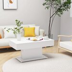 vidaXL Table basse blanc 96x50x45 cm bois d'ingénierie