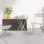 vidaXL Table bistrot pliante Beige Ø50x71 cm en acier recouvert de poudre