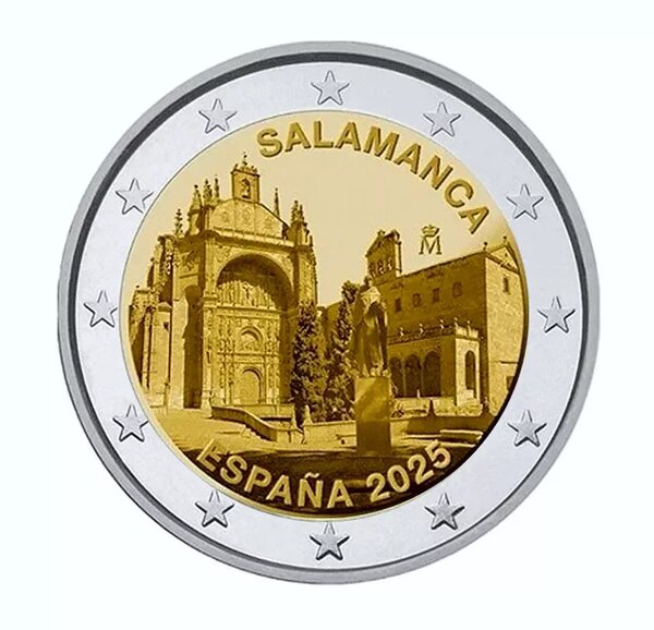 2 euros commémoratif Espagne 2025 - Vieille ville de Salamanca.