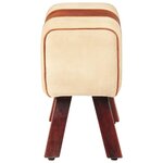vidaXL Banc saut de cheval 58 cm marron cuir véritable et manguier