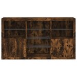 vidaXL Buffet avec lumières LED chêne fumé 181 5x37x100 cm