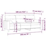 vidaXL Canapé 3 places avec oreillers décoratifs bordeaux 180 cm tissu