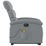 vidaXL Fauteuil de massage inclinable Gris clair Tissu