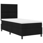 vidaXL Lit à ressorts avec matelas & LED noir 90x190 cm en tissu