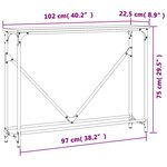 vidaXL Table console noir 102x22 5x75 cm bois d'ingénierie