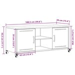 vidaXL Meuble TV blanc 100 5x39x43 5 cm acier laminé à froid