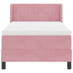 vidaXL Lit à ressort avec matelas Rose 90x200 cm Velours