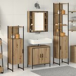 vidaXL Set de meubles de salle de bain 4 pièces en chêne artisan en bois d'ingénierie