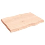 vidaXL Dessus de table bois massif non traité bordure assortie