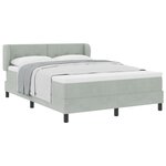 Lit Box Spring avec Matelas Gris clair 160x200 cm Velours