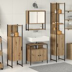 vidaXL Ensemble de meubles de salle de bain 4 pièces en chêne artisan en bois d'ingénierie