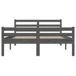 vidaXL Cadre de lit sans matelas gris bois massif 160x200 cm