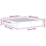 vidaXL Cadre de lit sans matelas chêne fumé 200x200 cm