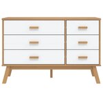 vidaXL Armoire à tiroirs OLDEN blanc et marron bois de pin solide