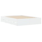 vidaXL Cadre de lit avec tiroirs blanc 135x190 cm bois d'ingénierie