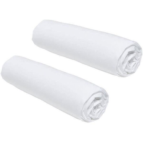 2 draps housses - 140 x 190 cm -Craie