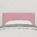vidaXL Tête de lit LED capitonnée en cristal rose 80 cm en velours