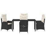 vidaXL Ensemble de jardin 5 pièces avec coussins Noir Rattan Poly