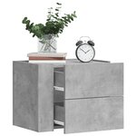 vidaXL Tables de chevet murales 2 Pièces gris béton 45x30x35 cm