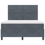 Lit à ressort vidaXL avec matelas et LED gris foncé 160x200 cm en velours