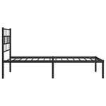 vidaXL Cadre de lit métal sans matelas avec tête de lit noir 75x190 cm