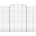vidaXL Paniers à gabions arqués 3 Pièces 300x30x220/240 cm fer galvanisé