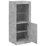 vidaXL Buffet avec lumières LED gris béton 41x37x100 cm