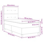 Lit à ressorts vidaXL avec matelas et lumière LED Gris clair 90x190 cm Velours