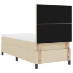 vidaXL Lit Box Spring avec Matelas Crème 90x200 cm Tissu